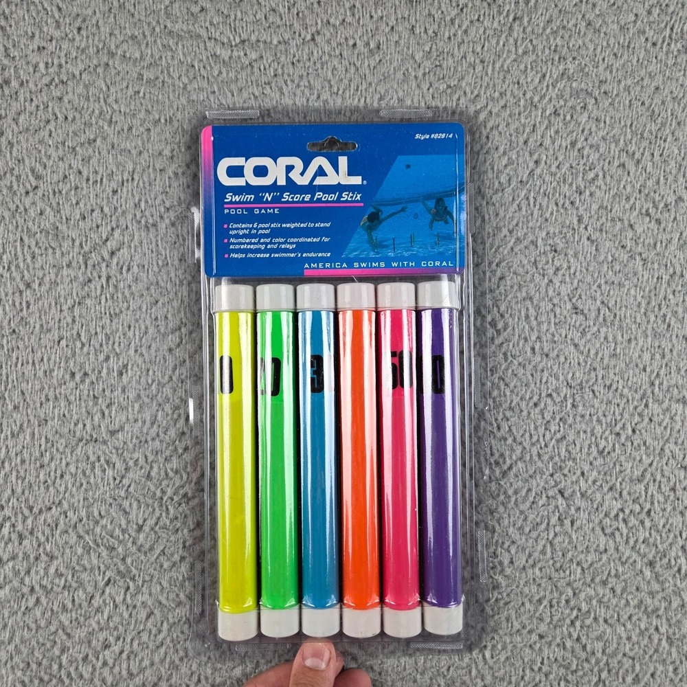 Vintage Coral Pool Game Swim N Score Dive Stix Style 82814 Water Fun Games
